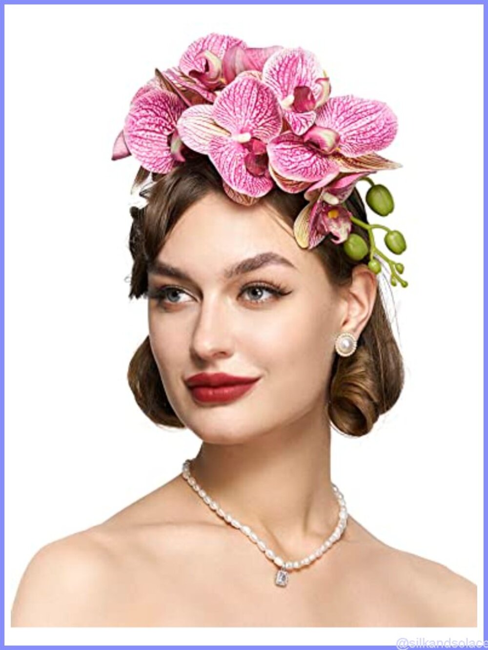Floral Fascinator Headband Orchid Tea Party Hat